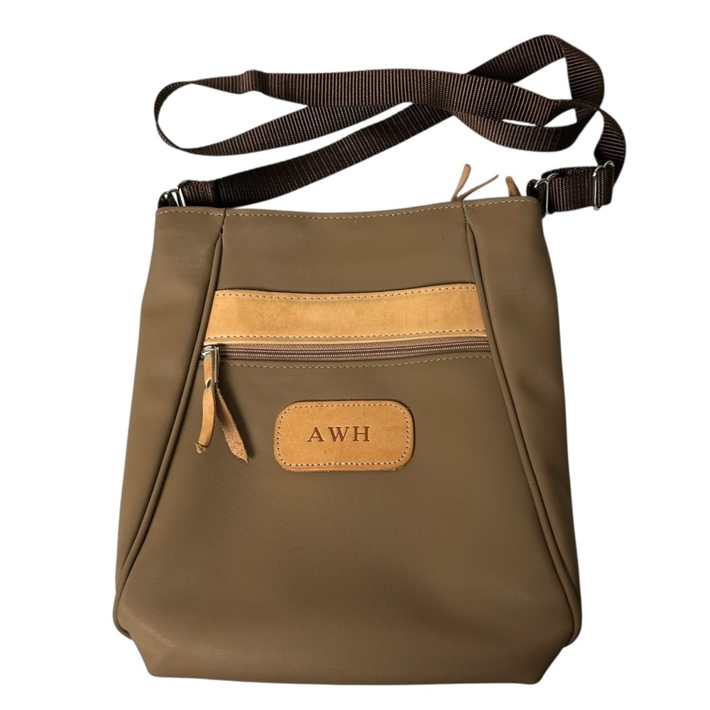 Jon Hart Design Crossbody Bag Monogram “AWH “ Tan Brown